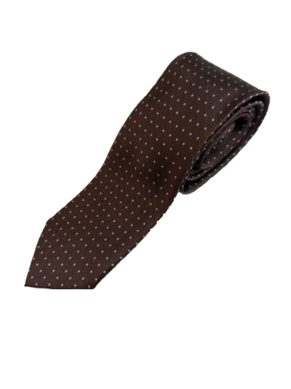 Merona Men's Brown & Blue Polka Dot Silk Tie for Formal & Business Occasions